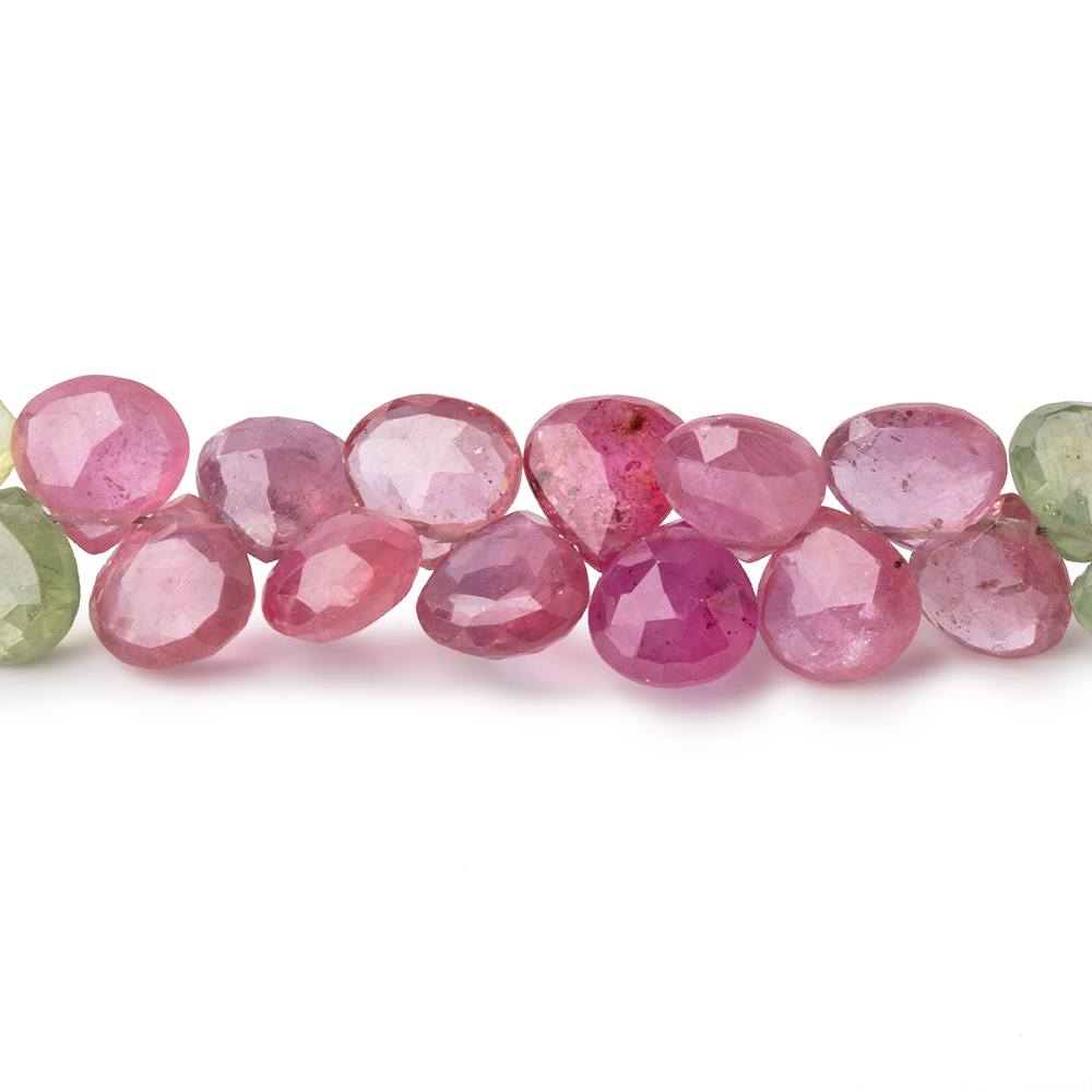 6-6.5mm Fancy Sapphire and Ruby Faceted Heart Beads 8 inch 66 pieces - Beadsofcambay.com