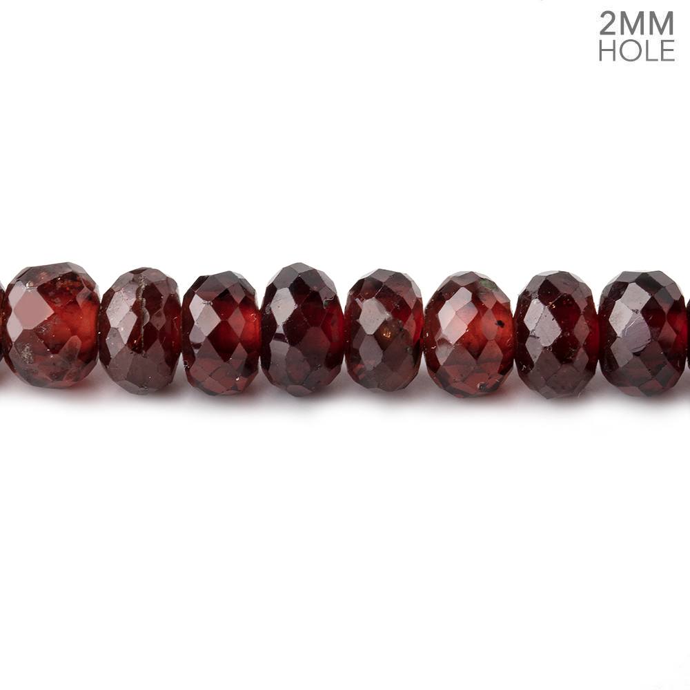 6-6.5mm Mozambique Garnet 2mm Large Hole Faceted Rondelles 8 inch 42 Beads - Beadsofcambay.com