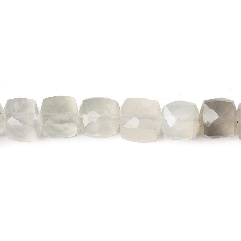 6-6.5mm Off White Moonstone Faceted Cube Beads 8 inch 30 pieces - Beadsofcambay.com
