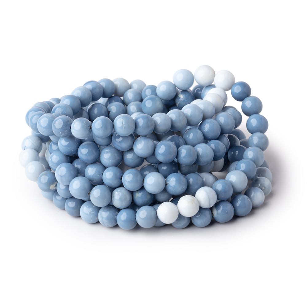 6-6.5mm Owyhee Blue Opal Plain Round Beads 18 inch 75 pieces - Beadsofcambay.com
