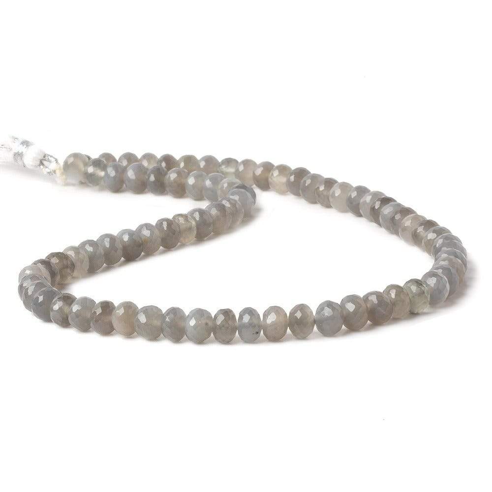 6-6.5mm Platinum Grey Moonstone Micro-faceted rondelles 15 inch 73 beads AAA - Beadsofcambay.com