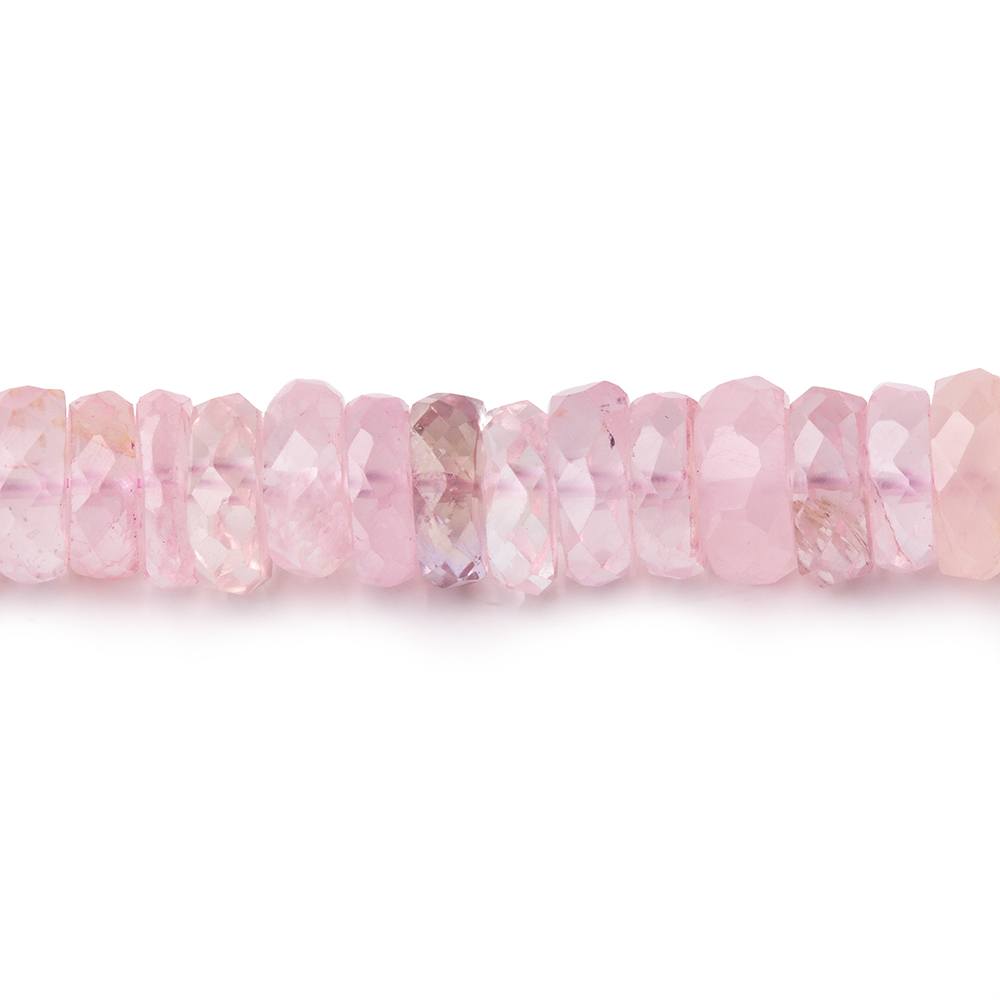 6-6.5mm Rose Quartz Faceted Heshi Beads 8 inch 80 pieces - Beadsofcambay.com
