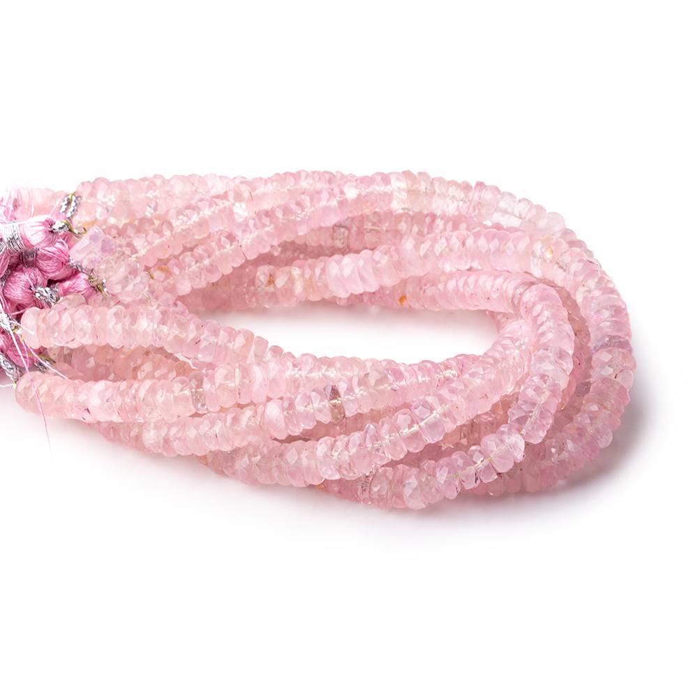 6-6.5mm Rose Quartz Faceted Heshi Beads 8 inch 80 pieces - Beadsofcambay.com