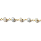 6-6.5mm Silverite Sapphire rondelle Vermeil Chain by the foot 33 pieces - Beadsofcambay.com