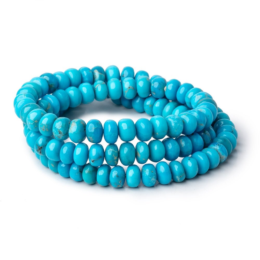 6-6.5mm Sleeping Beauty Turquoise Plain Rondelle Beads 18 inch 112 pieces AA - Beadsofcambay.com