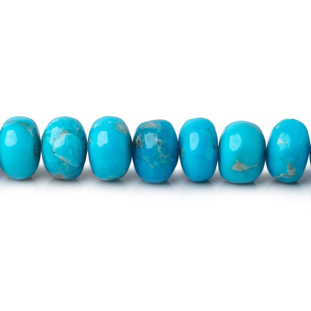 6-6.5mm Sleeping Beauty Turquoise Plain Rondelle Beads 18 inch 112 pieces AA - Beadsofcambay.com