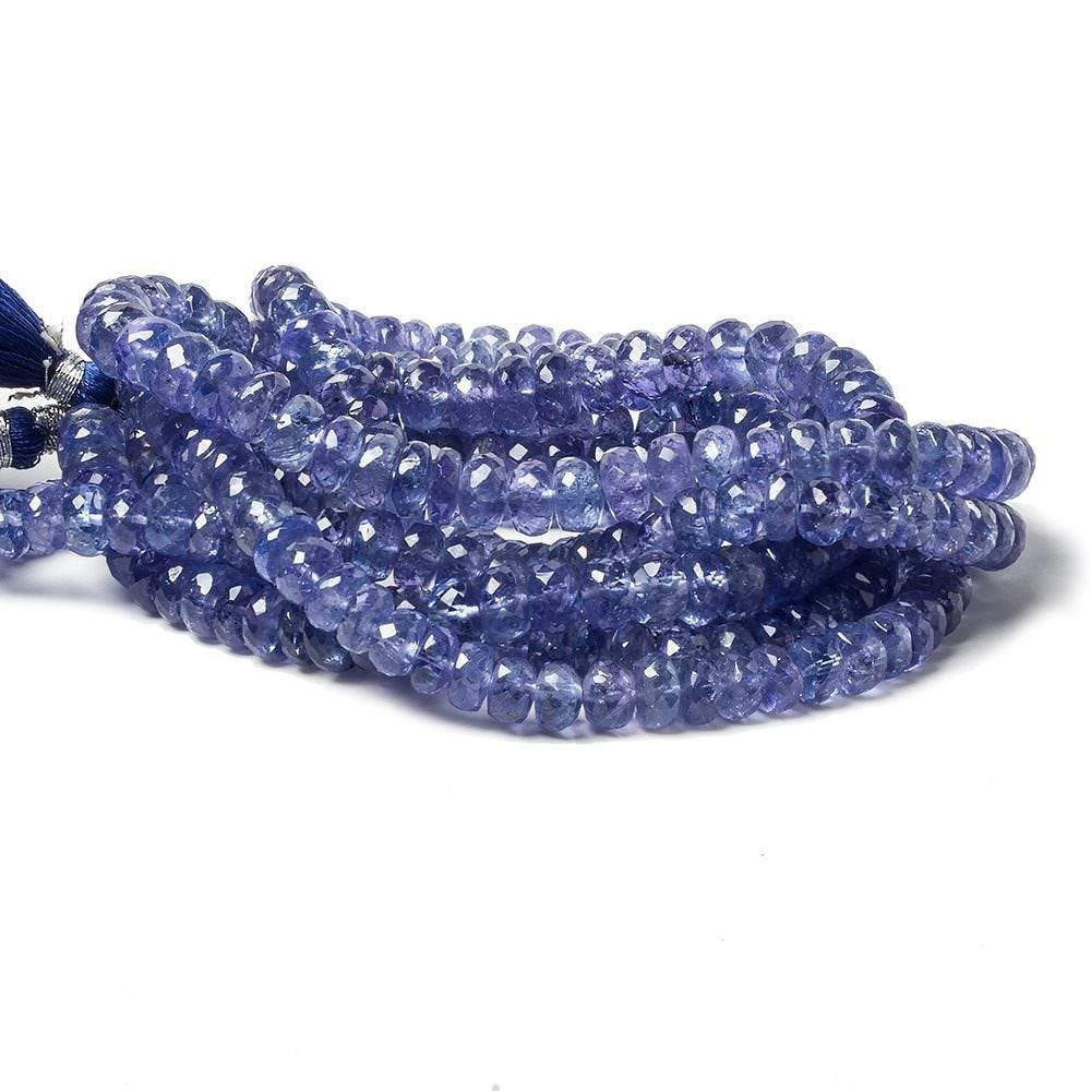 6-6.5mm Tanzanite faceted rondelle beads 16 inch 100 pieces AAA Grade - Beadsofcambay.com