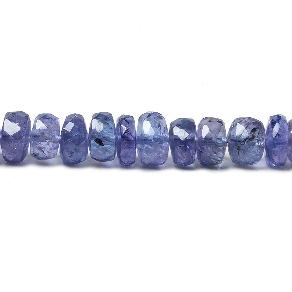 6-6.5mm Tanzanite faceted rondelle beads 16 inch 100 pieces AAA Grade - Beadsofcambay.com