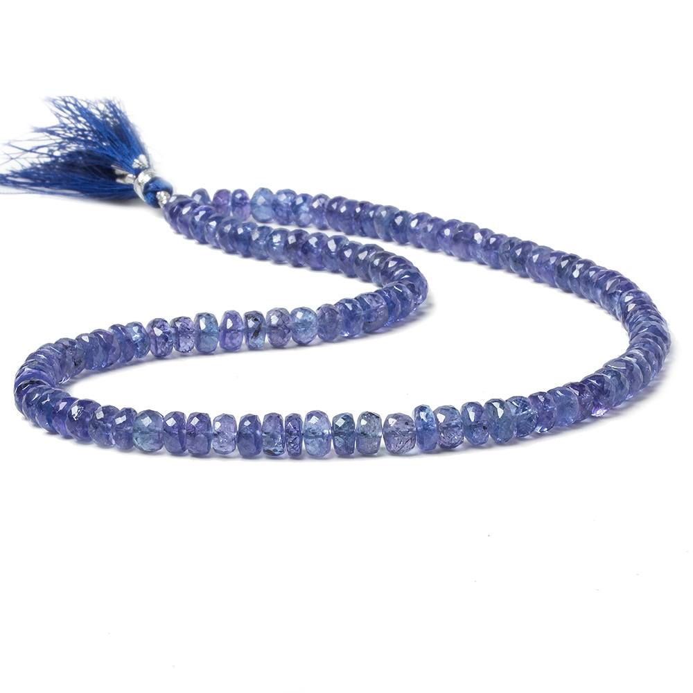 6-6.5mm Tanzanite faceted rondelle beads 16 inch 100 pieces AAA Grade - Beadsofcambay.com