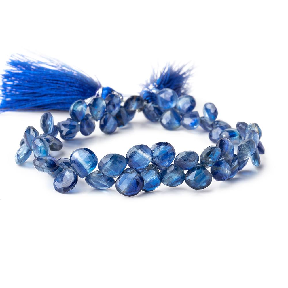 6-7.5mm Kyanite Faceted Heart Beads 7.5 inch 56 pieces AA - Beadsofcambay.com