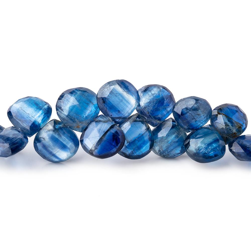 6-7.5mm Kyanite Faceted Heart Beads 7.5 inch 56 pieces AA - Beadsofcambay.com