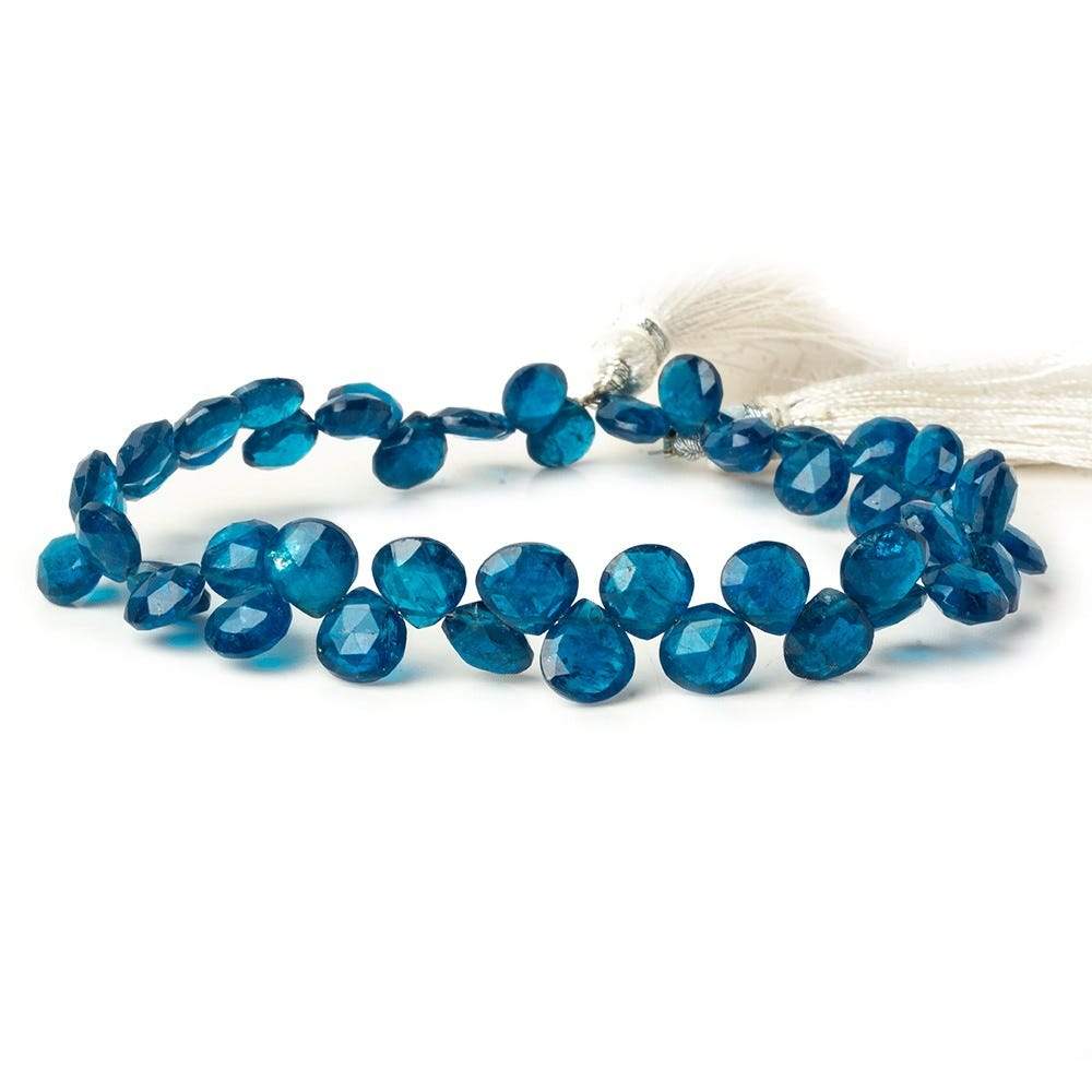 6-7.5mm Neon Apatite Faceted Heart Beads 8 inch 48 pieces AAA - Beadsofcambay.com