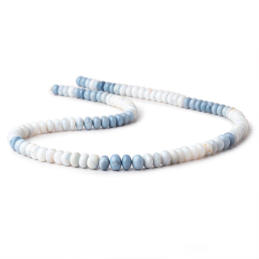 6-7.5mm Shaded Owyhee Denim Blue Opal Plain Rondelle Beads 18 inch 112 pieces - Beadsofcambay.com
