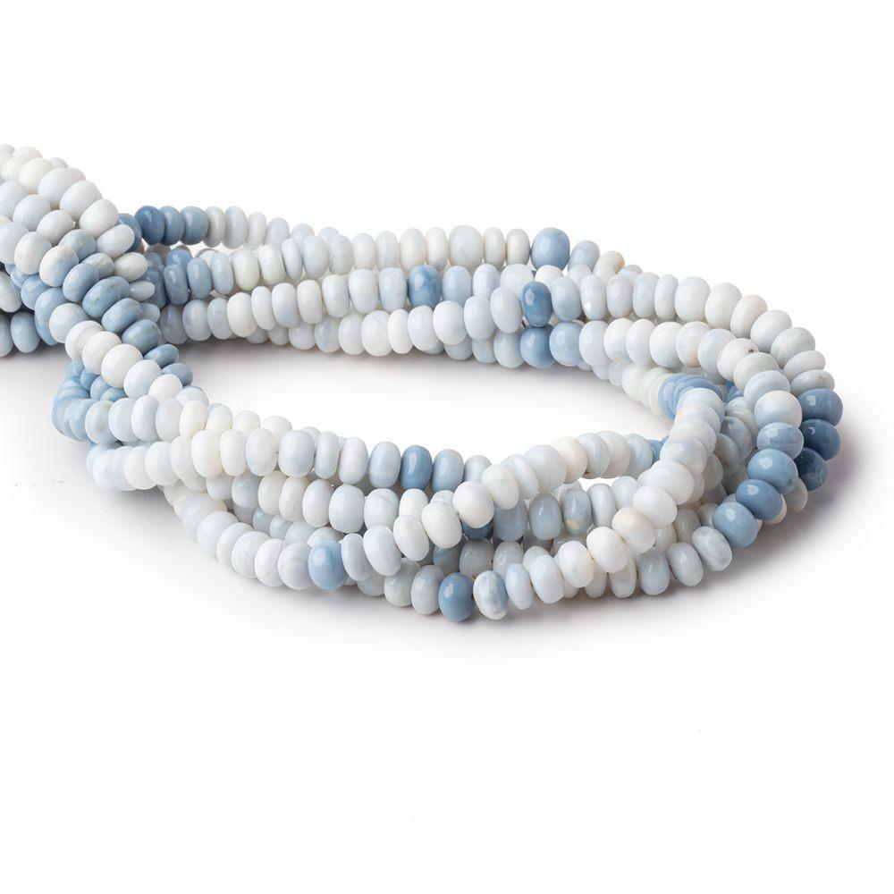 6-7.5mm Shaded Owyhee Denim Blue Opal Plain Rondelle Beads 18 inch 112 pieces - Beadsofcambay.com