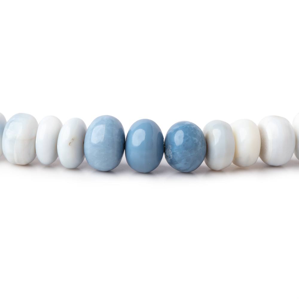 6-7.5mm Shaded Owyhee Denim Blue Opal Plain Rondelle Beads 18 inch 112 pieces - Beadsofcambay.com