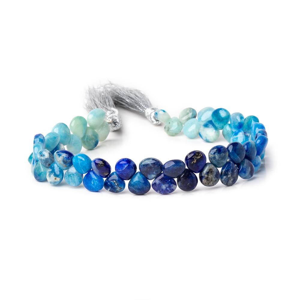 6-7mm Afghanite Plain Heart Beads 7.5 inch 52 pieces AAA - Beadsofcambay.com