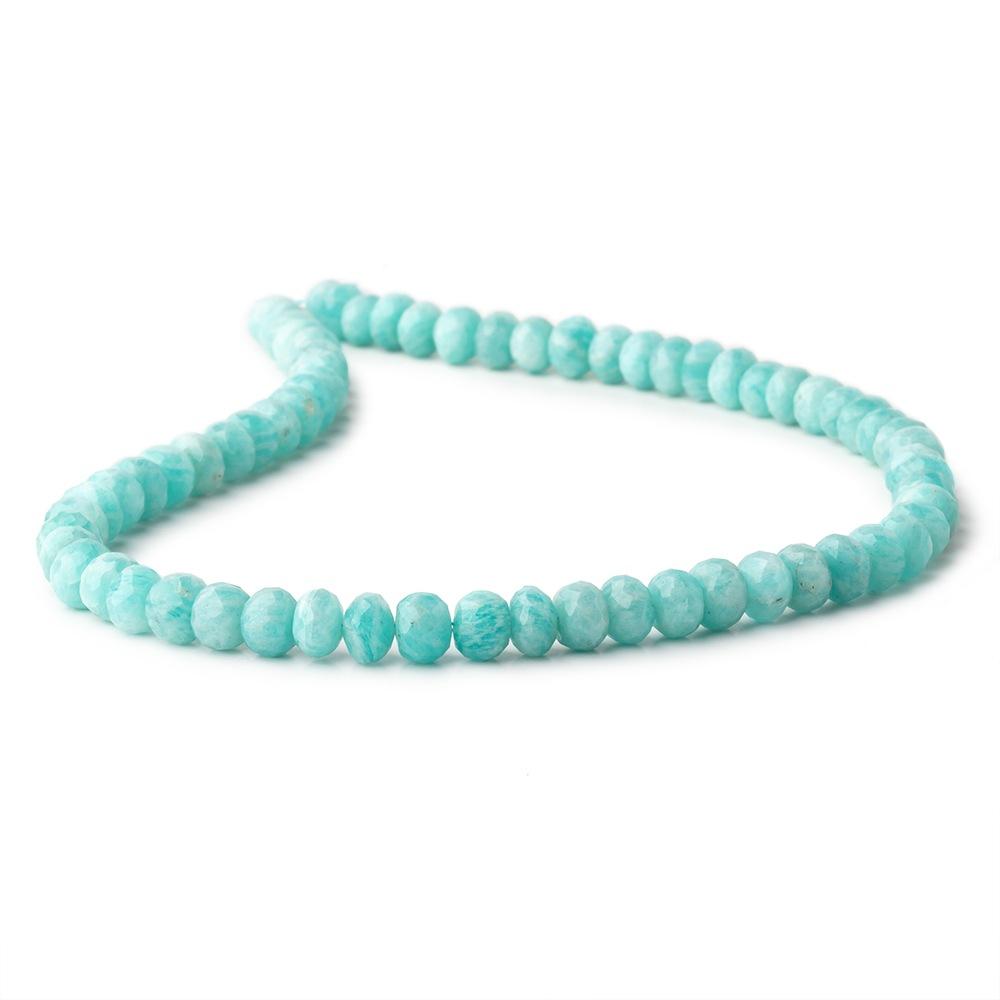 6-7mm Amazonite Faceted Rondelle Beads 14 inch 68 pieces - Beadsofcambay.com