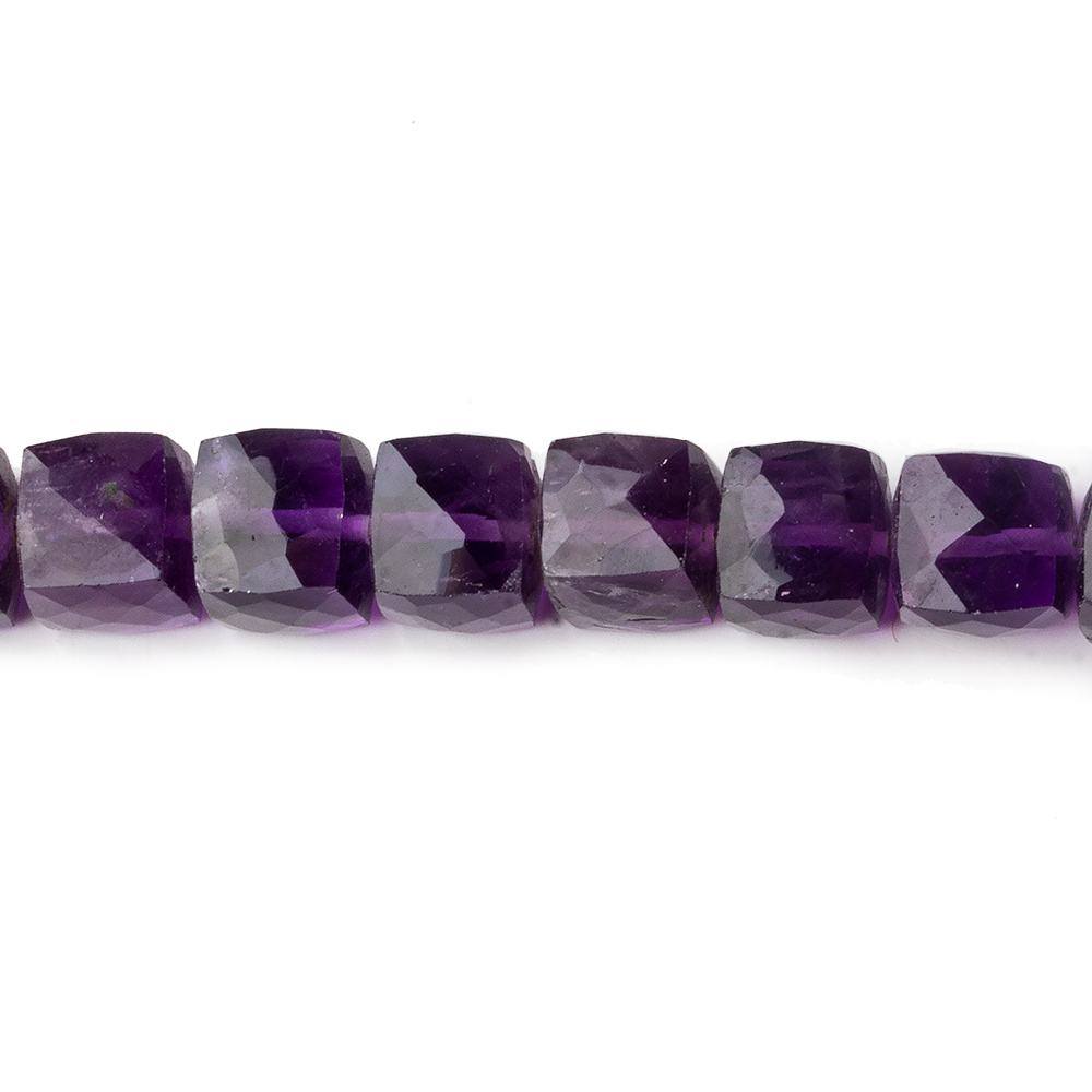 6-7mm Amethyst Faceted Cube Beads 8 inch 27 pieces - Beadsofcambay.com