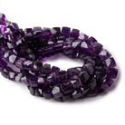 6-7mm Amethyst Faceted Cube Beads 8 inch 27 pieces - Beadsofcambay.com
