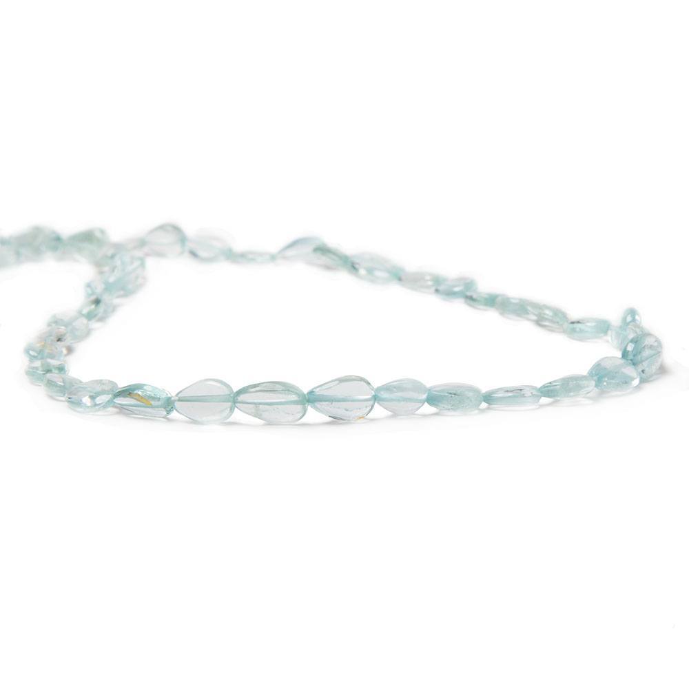 6-7mm Aquamarine Straight Drilled Plain Pear 14 inch 52 pieces - Beadsofcambay.com