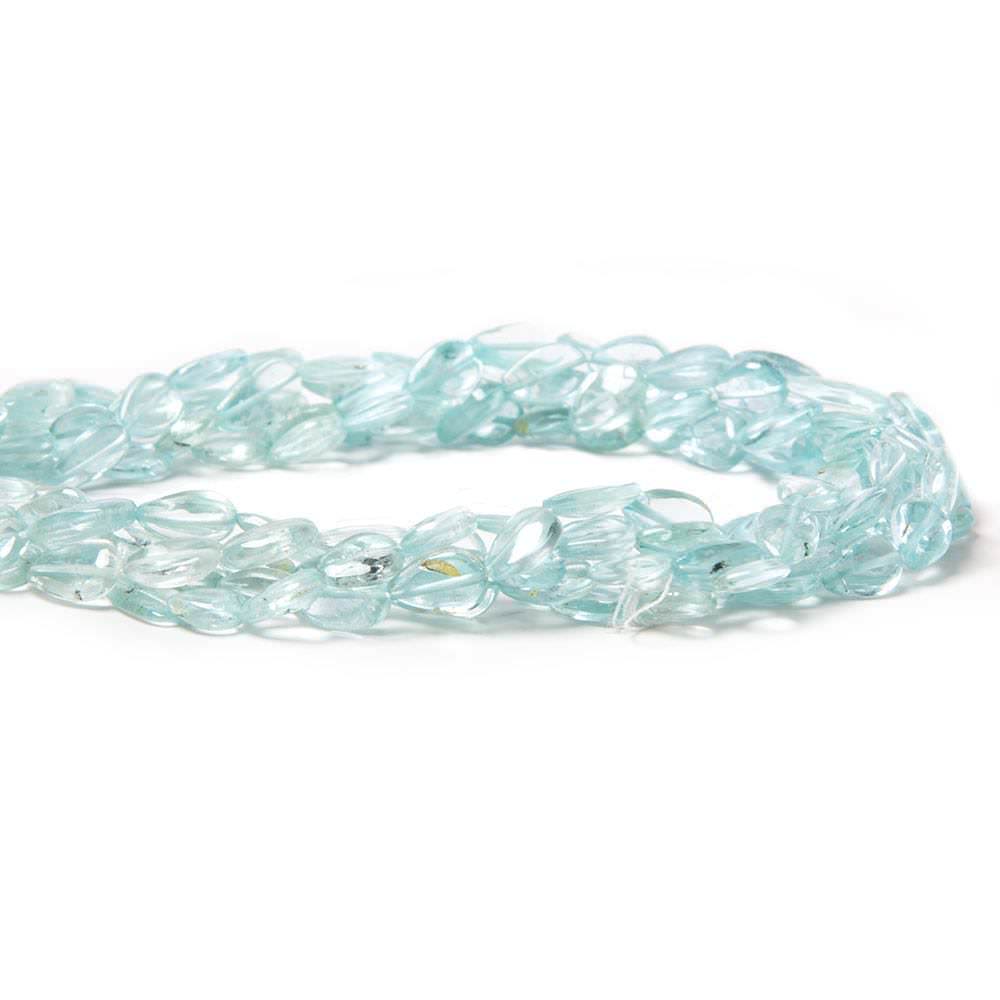 6-7mm Aquamarine Straight Drilled Plain Pear 14 inch 52 pieces - Beadsofcambay.com