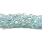 6-7mm Aquamarine Straight Drilled Plain Pear 14 inch 52 pieces - Beadsofcambay.com