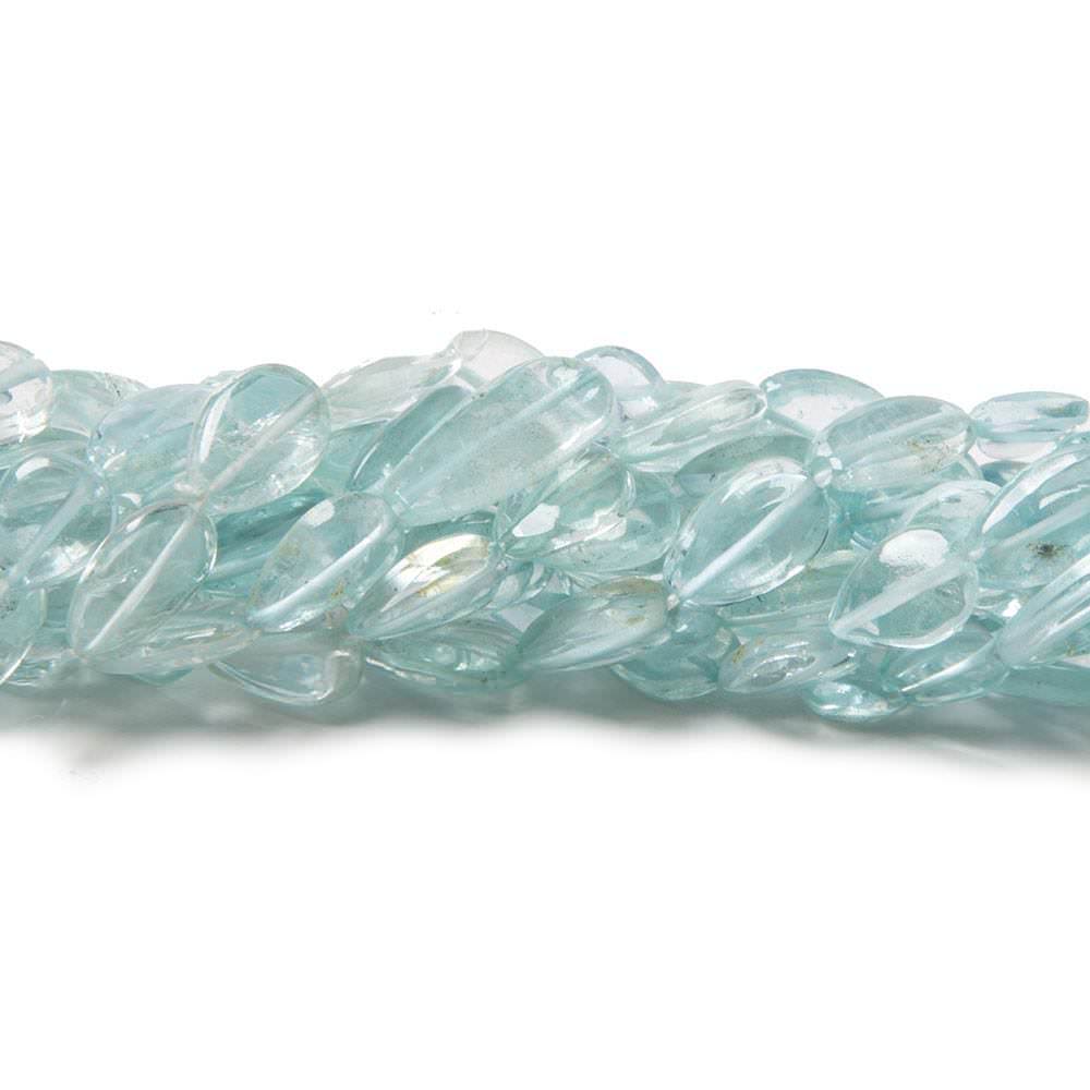 6-7mm Aquamarine Straight Drilled Plain Pear 14 inch 52 pieces - Beadsofcambay.com