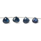 6-7mm Blue Sapphire Faceted Heart Briolettes 8 inch 17 beads A - Beadsofcambay.com