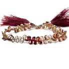 6-7mm Champagne, Red and Cognac Zircon Pear Briolette 10 inch 80 pieces - Beadsofcambay.com
