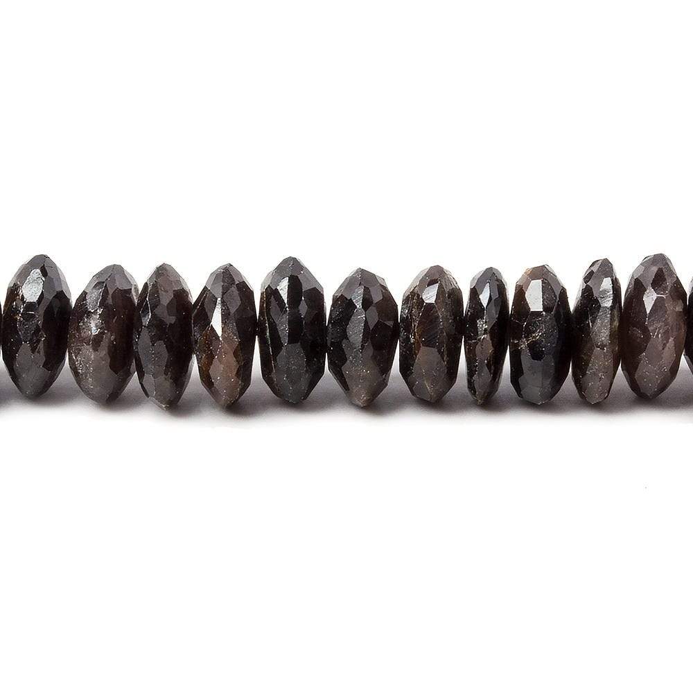 6-7mm Chocolate Sapphire German Faceted Rondelle beads 16 inch 139 pieces - Beadsofcambay.com