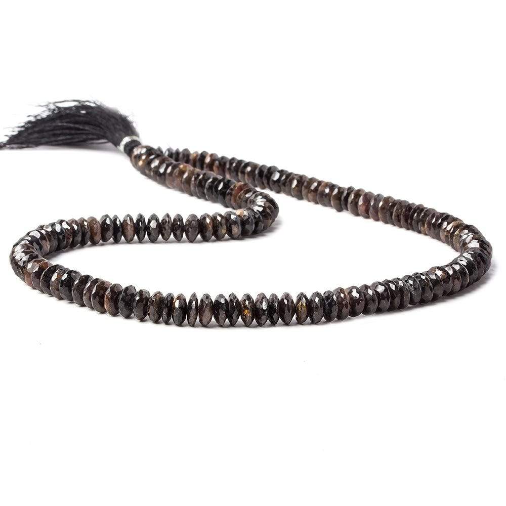 6-7mm Chocolate Sapphire German Faceted Rondelle beads 16 inch 139 pieces - Beadsofcambay.com