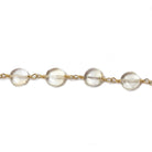 6-7mm Citrine plain coin Gold Chain by the foot - Beadsofcambay.com