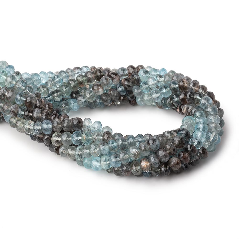 6-7mm Copper Moss Aquamarine Faceted Rondelle Beads 14 inch 75 pieces AAA - Beadsofcambay.com