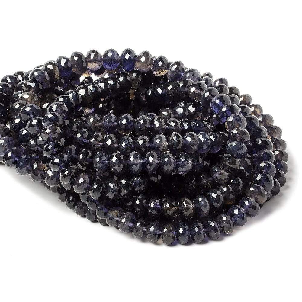 6-7mm Dark Iolite Micro-faceted rondelle beads 15 inch 79 pieces - Beadsofcambay.com