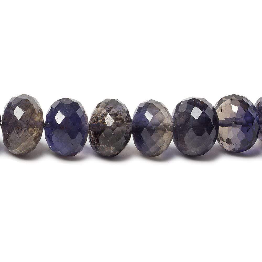 6-7mm Dark Iolite Micro-faceted rondelle beads 15 inch 79 pieces - Beadsofcambay.com