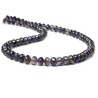 6-7mm Dark Iolite Micro-faceted rondelle beads 15 inch 79 pieces - Beadsofcambay.com