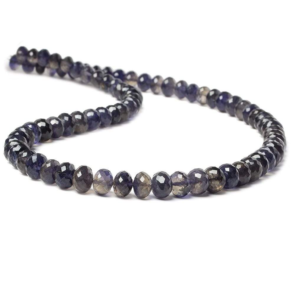 6-7mm Dark Iolite Micro-faceted rondelle beads 15 inch 79 pieces - Beadsofcambay.com