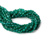 6-7mm Green Chalcedony Faceted Oval Beads 12.5 inch 43 pieces - Beadsofcambay.com