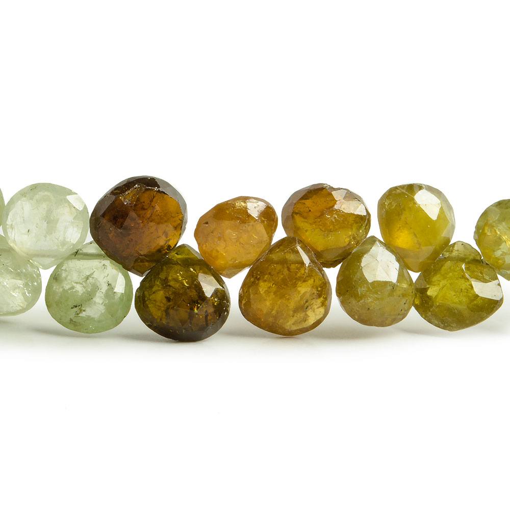 6-7mm Grossular Garnet Heart Briolette 8 Inch 58 Beads - Beadsofcambay.com