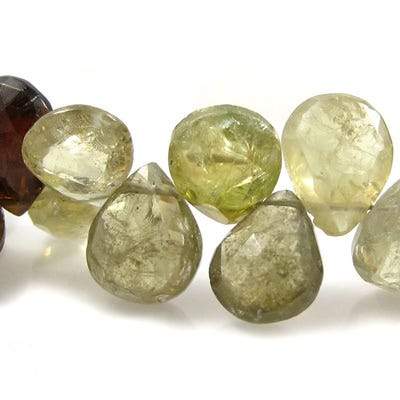 6-7mm Grossular Garnet Heart Briolette 8 Inch 58 Beads - Beadsofcambay.com