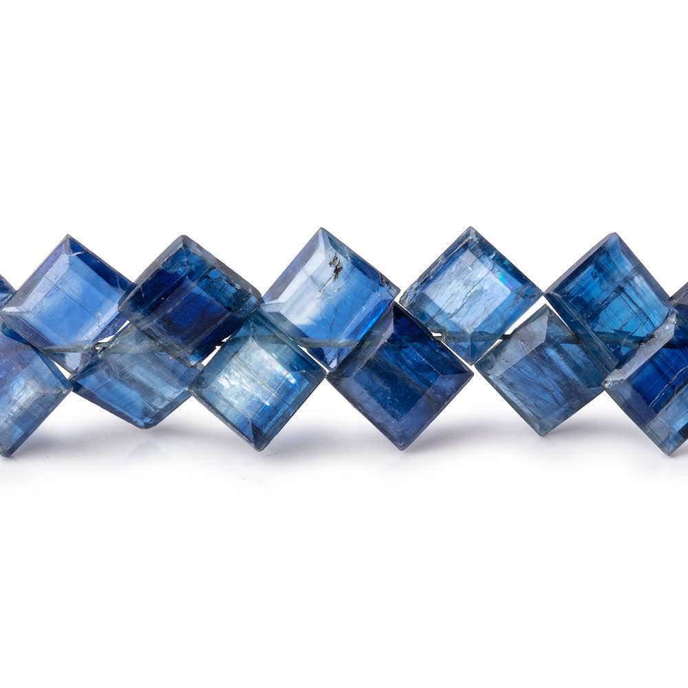 6-7mm Kyanite Bevel Cut Square Beads 7.5 inch 48 pieces - Beadsofcambay.com
