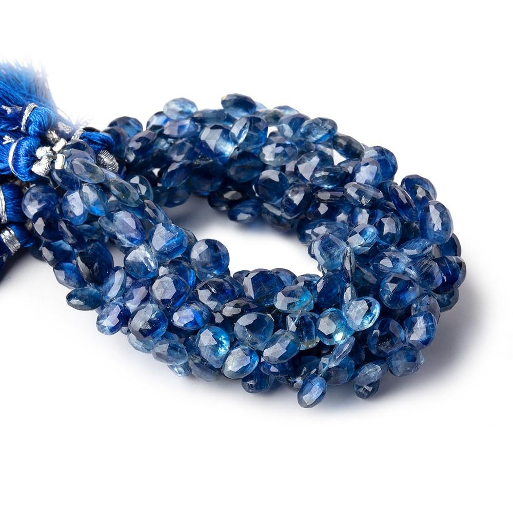 6-7mm Kyanite Faceted Heart Beads 7.5 inch 58 pieces AA - Beadsofcambay.com