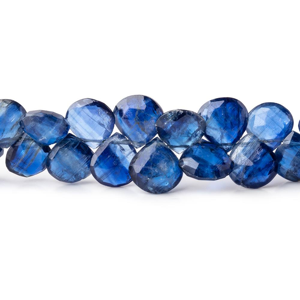 6-7mm Kyanite Faceted Heart Beads 7.5 inch 58 pieces AA - Beadsofcambay.com
