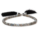 6-7mm Labradorite Plain Rondelle Beads 9.75 inch 69 pieces - Beadsofcambay.com