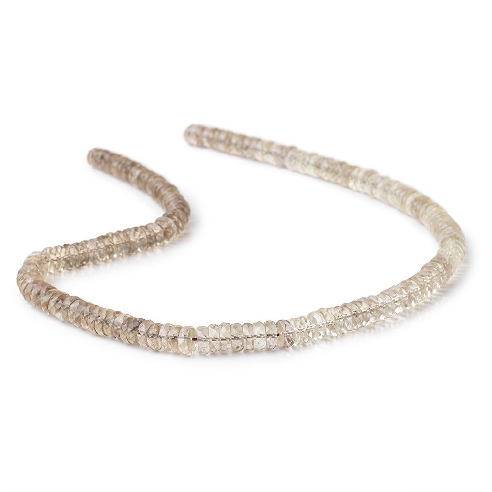 6-7mm Light Smoky Quartz Faceted Heshi Beads 16.5 inch 160 pieces - Beadsofcambay.com