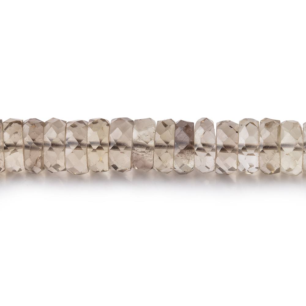 6-7mm Light Smoky Quartz Faceted Heshi Beads 16.5 inch 160 pieces - Beadsofcambay.com