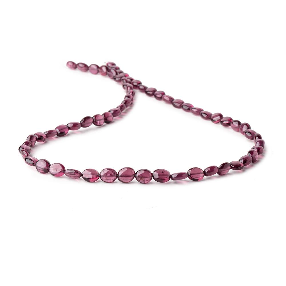 6-7mm Malaia Garnet Plain Oval Beads 16 inch 55 pieces AA - Beadsofcambay.com
