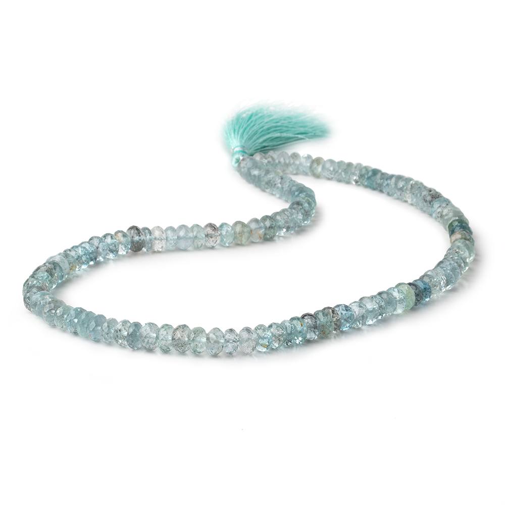 6-7mm Moss Aquamarine Faceted Rondelle Beads 16 inch 109 pieces - Beadsofcambay.com
