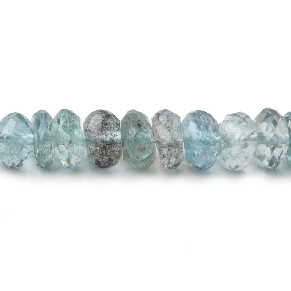 6-7mm Moss Aquamarine Faceted Rondelle Beads 16 inch 109 pieces - Beadsofcambay.com