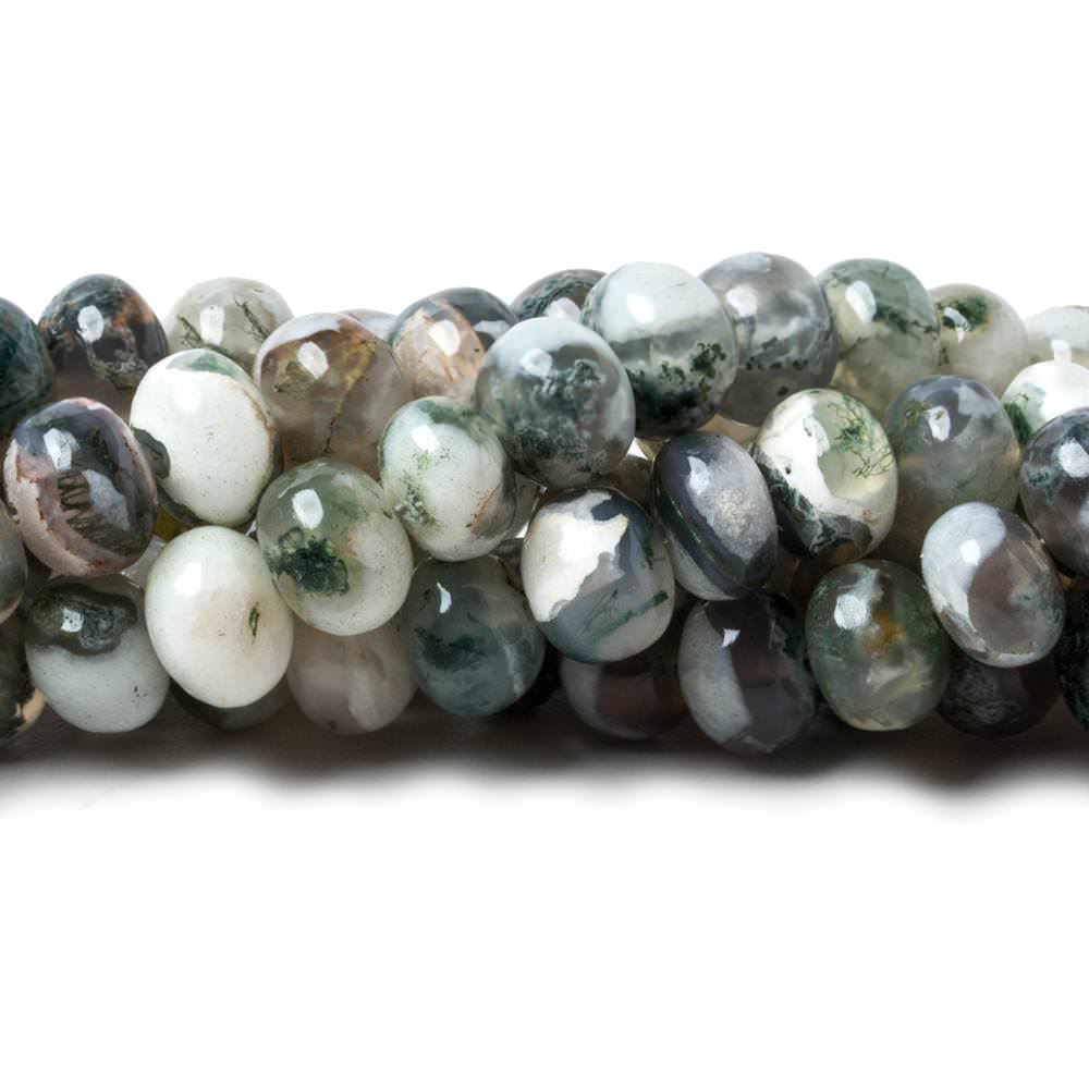 6 - 7mm Mossy Agate Plain Rondelle Beads 16 inch 77 pieces - Beadsofcambay.com